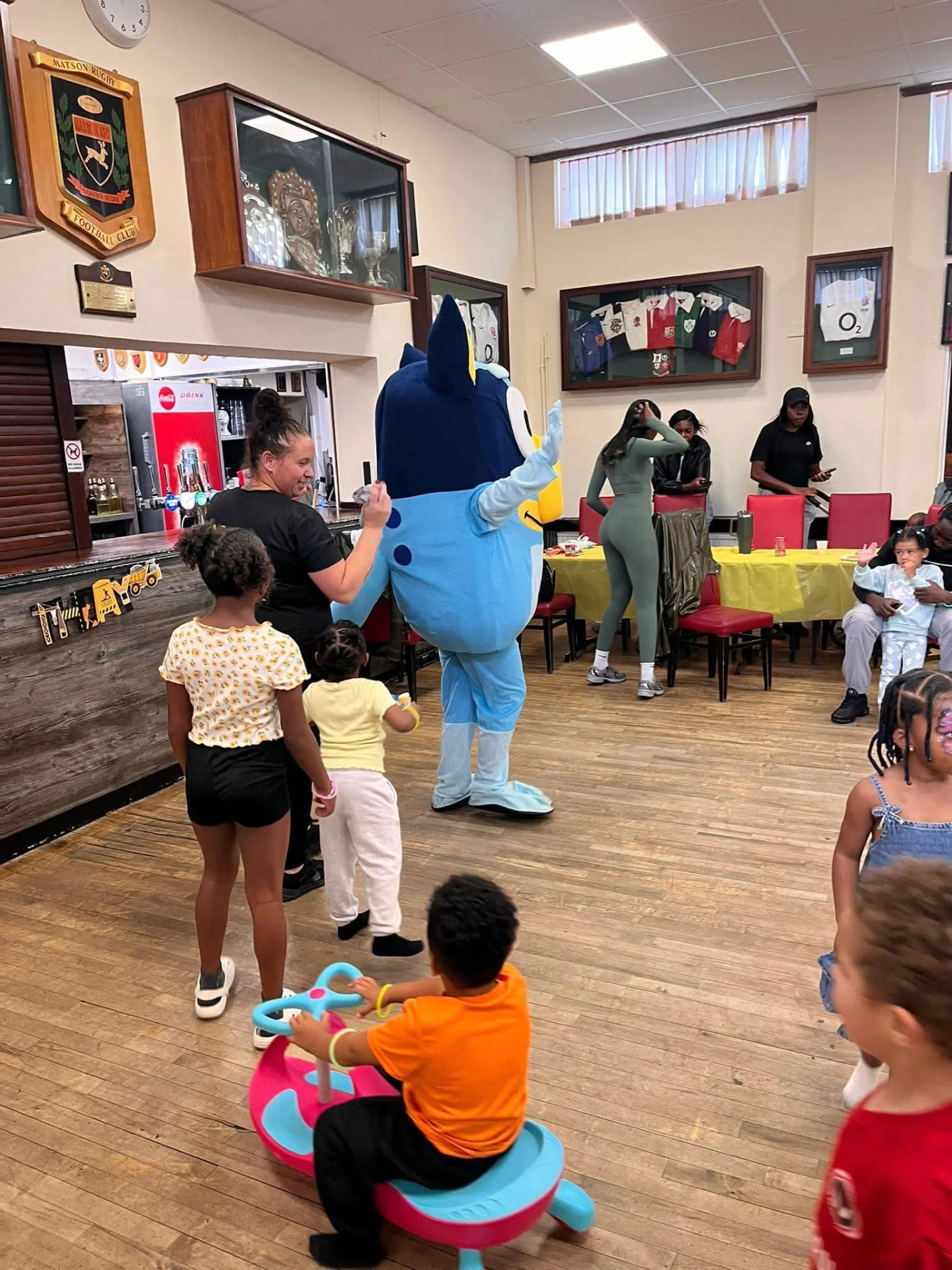 Paw Patrol character mascot waving